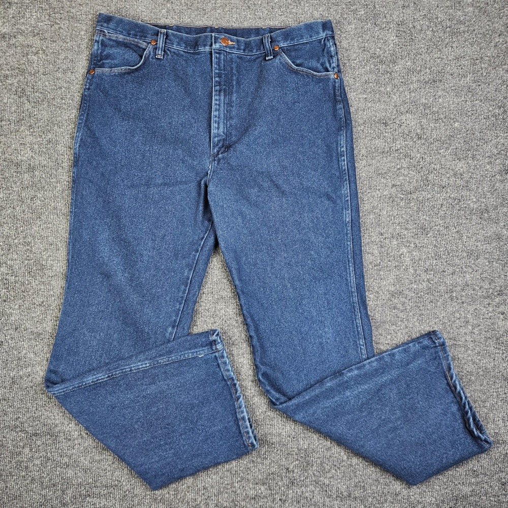 Wrangler Cowboy Cut Stretch Slim Fit Jeans Men's 40x32 938NAV Dark Wash Indigo